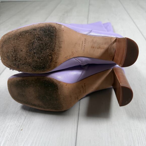 Kate Spade New York Women's 9 Tall Rochelle Boots Purple Lilac Leather - Picture 4 of 9